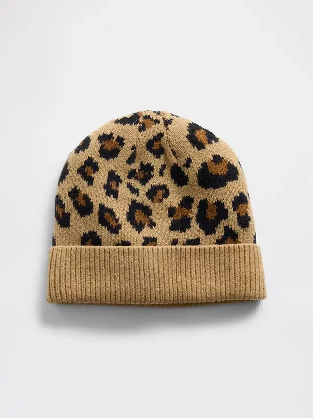 Dětská čepice CashSoft s leopardím vzorem