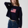 Dětský háčkovaný oversized svetr v americkém stylu