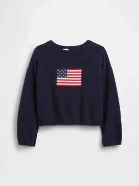 Dětský háčkovaný oversized svetr v americkém stylu
