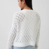 Dětský háčkovaný svetr s kulatým výstřihem v oversized střihu