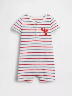 Dětský jednodílný overal Baby First Favorites Henley Shorty