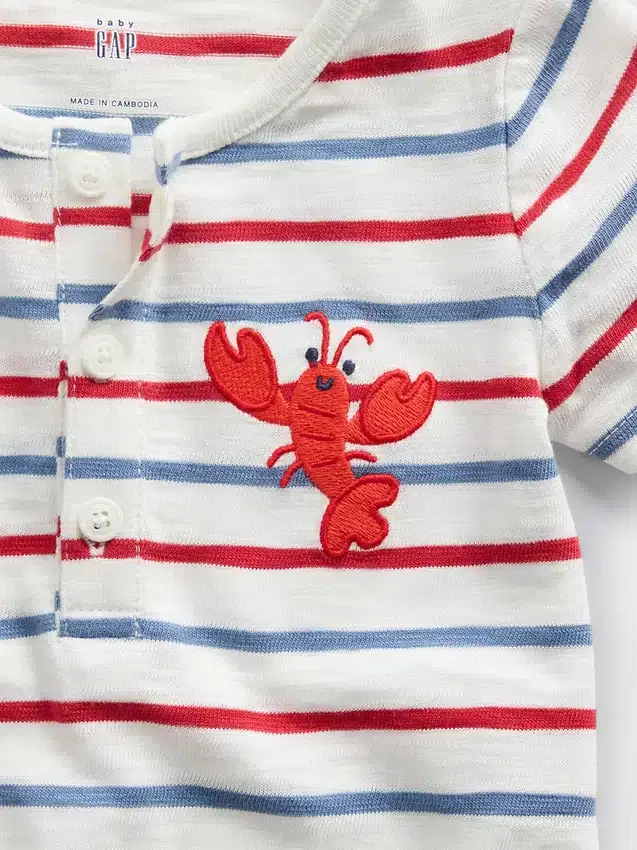 Dětský jednodílný overal Baby First Favorites Henley Shorty