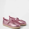 Dětské metalické espadrilky typu Mary Jane