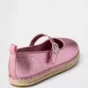Dětské metalické espadrilky typu Mary Jane