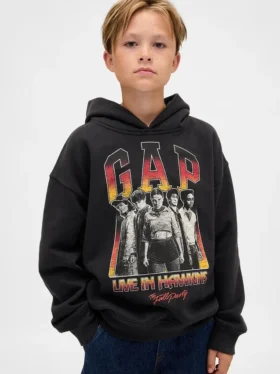 Dětská mikina s kapucí a potiskem Stranger Things z řady Vintagesoft