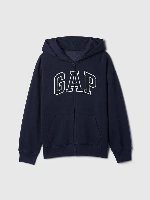 Dětská mikina s kapucí a zipem Vintagesoft Logo