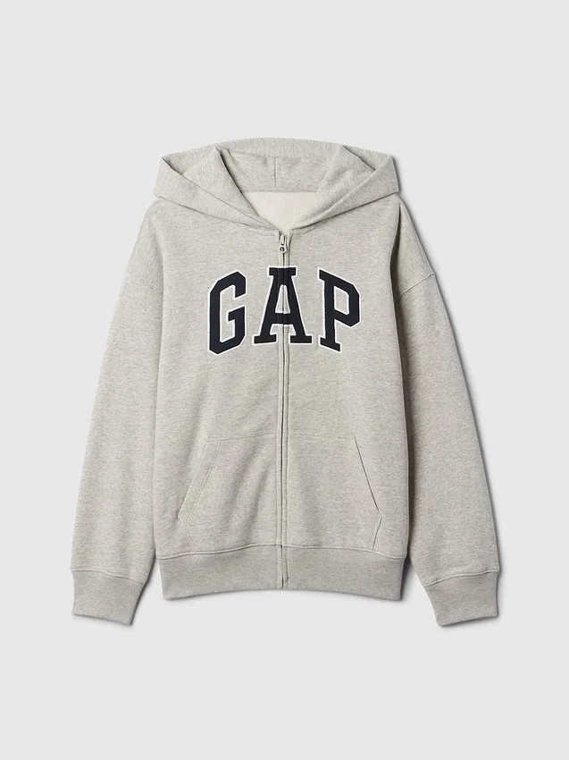 Dětská mikina s kapucí a zipem Vintagesoft Logo