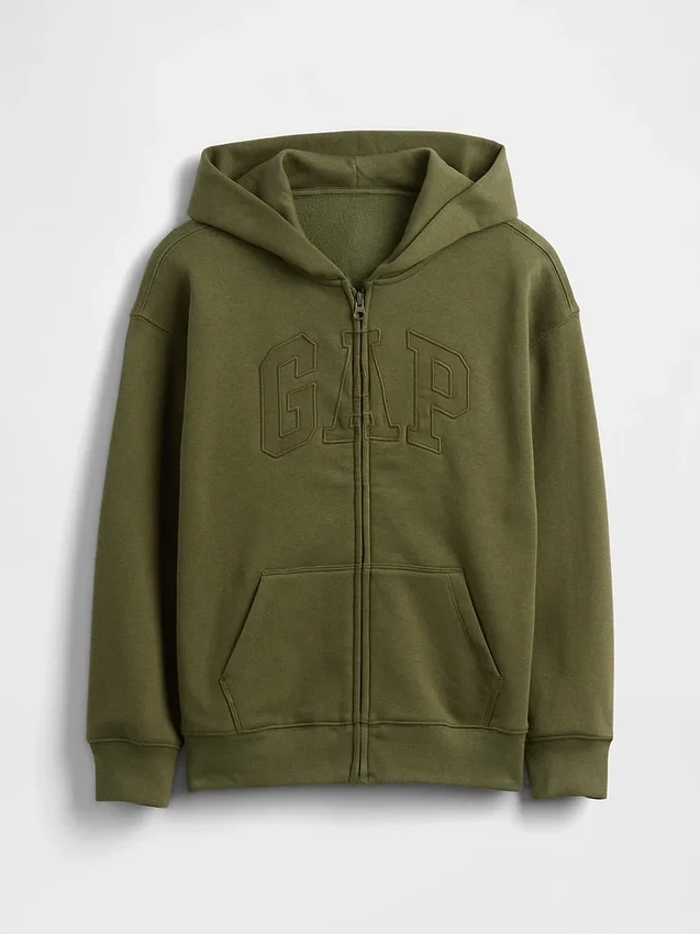 Dětská mikina s kapucí a zipem Vintagesoft Logo