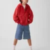 Dětská mikina s kapucí a zipem Vintagesoft Relaxed Logo