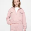 Dětská mikina s kapucí a zkráceným střihem Vintagesoft na zip