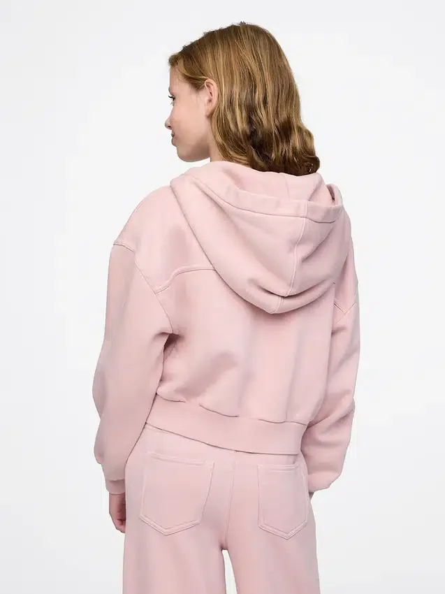Dětská mikina s kapucí a zkráceným střihem Vintagesoft na zip