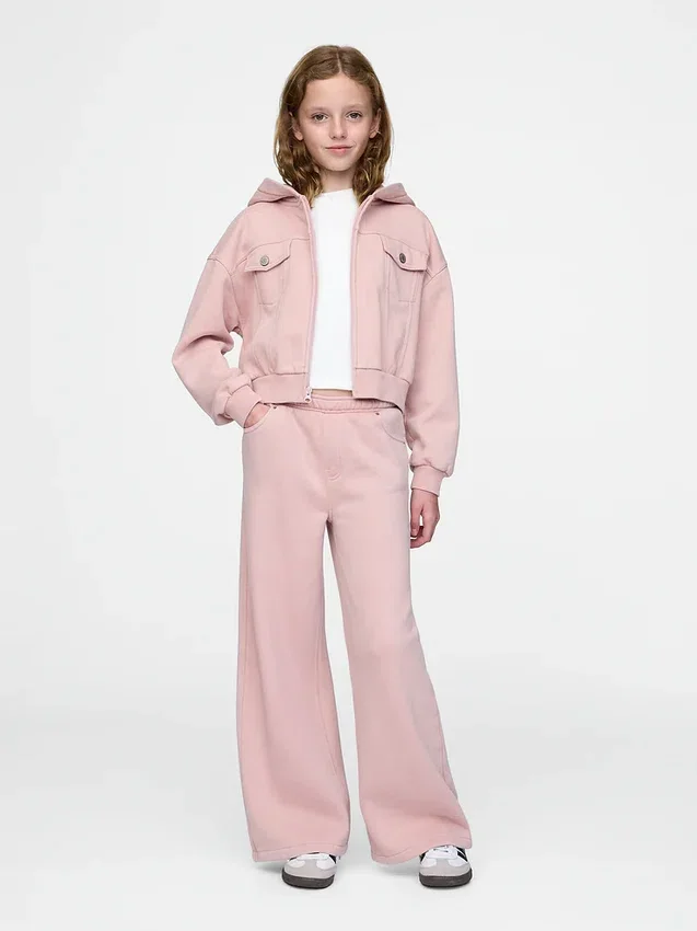 Dětská mikina s kapucí a zkráceným střihem Vintagesoft na zip