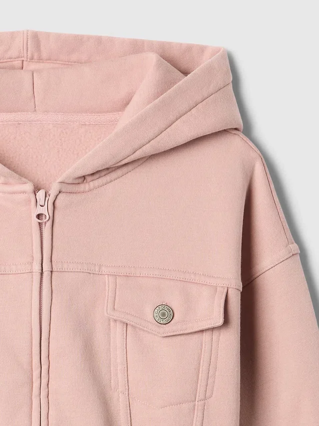 Dětská mikina s kapucí a zkráceným střihem Vintagesoft na zip