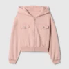 Dětská mikina s kapucí a zkráceným střihem Vintagesoft na zip