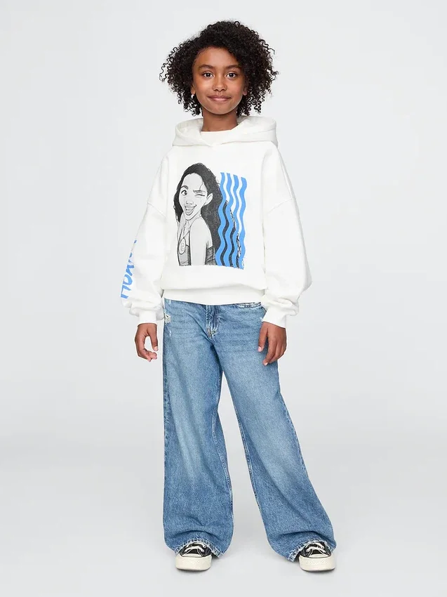 Dětská mikina s kapucí GAP × Disney Vintagesoft v oversized střihu