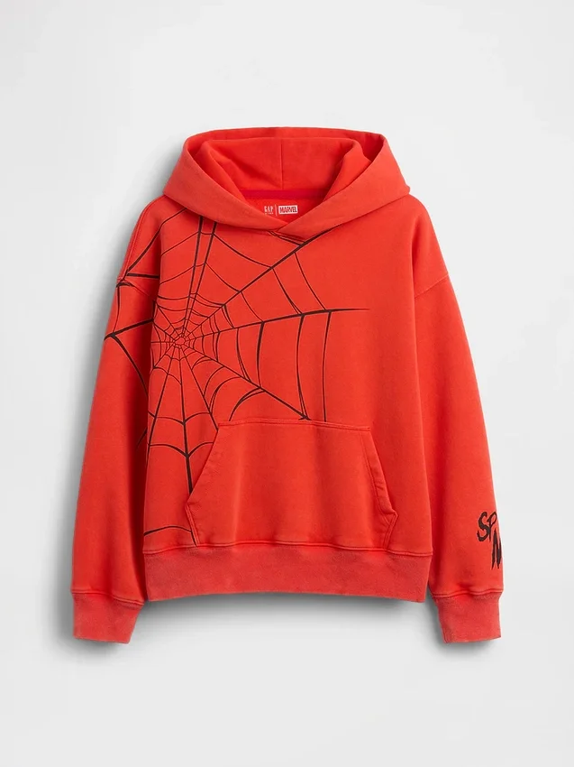 Dětská mikina s kapucí Marvel Vintagesoft Spider-Man v volném střihu