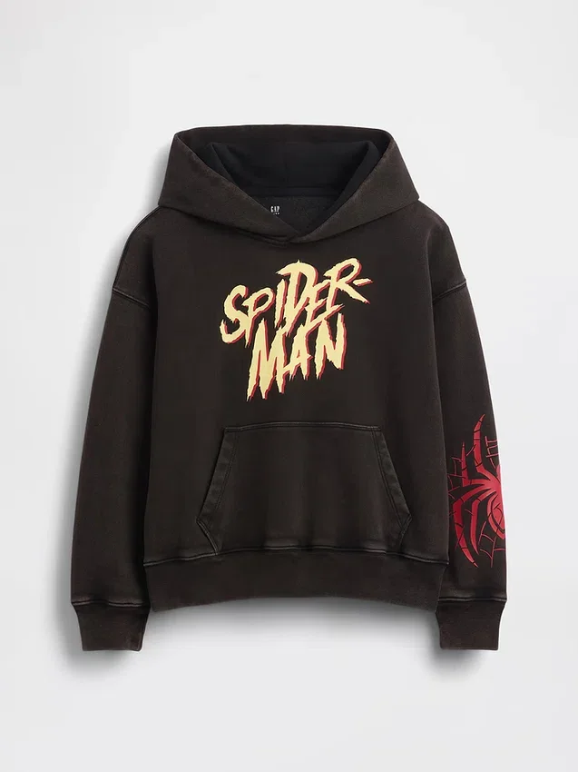 Dětská mikina s kapucí Marvel Vintagesoft Spider-Man v volném střihu