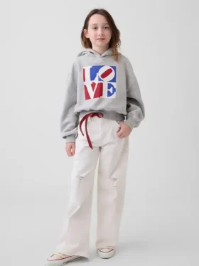 Dětská mikina s kapucí Robert Indiana Love