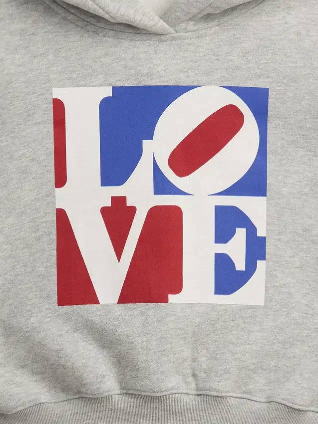 Dětská mikina s kapucí Robert Indiana Love