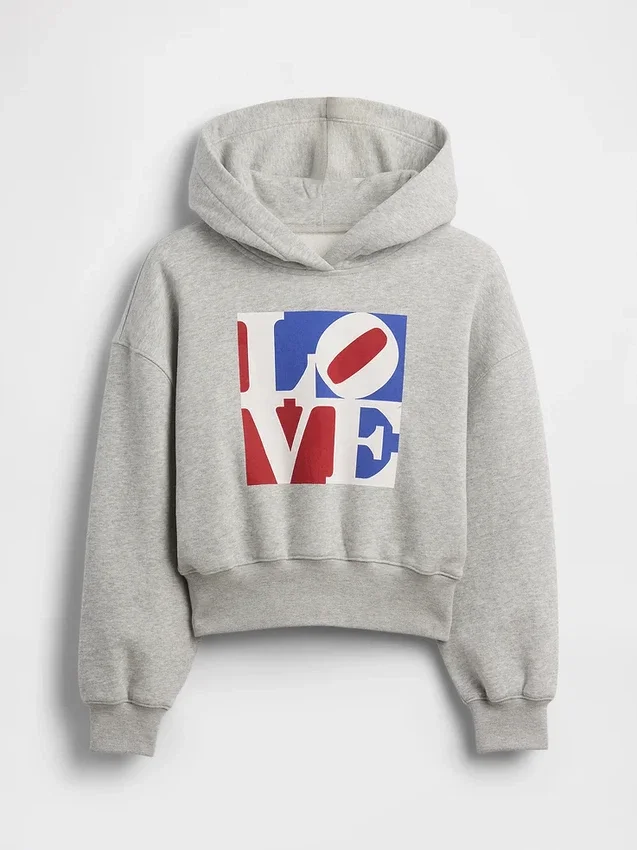 Dětská mikina s kapucí Robert Indiana Love