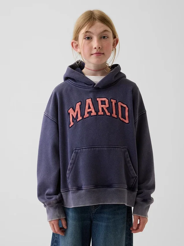 Dětská mikina s kapucí Super Mario Vintagesoft Relaxed