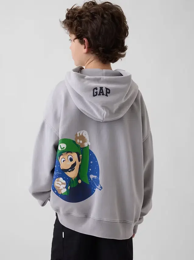 Dětská mikina s kapucí Super Mario Vintagesoft Relaxed