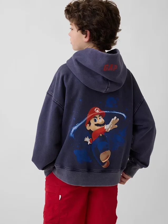 Dětská mikina s kapucí Super Mario Vintagesoft Relaxed