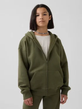 Dětská mikina s kapucí Vintagesoft na zip