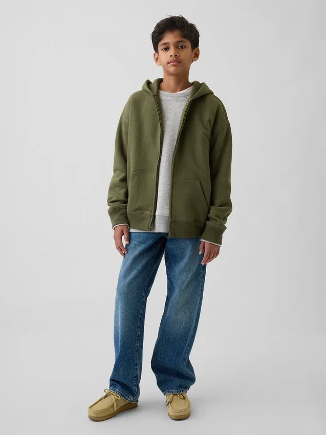 Dětská mikina s kapucí Vintagesoft na zip