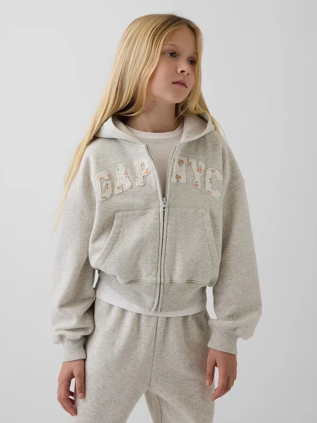 Dětská mikina s kapucí Vintagesoft Oversized Logo Zip