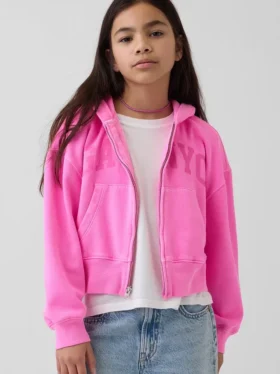 Dětská mikina s kapucí Vintagesoft Oversized Logo Zip