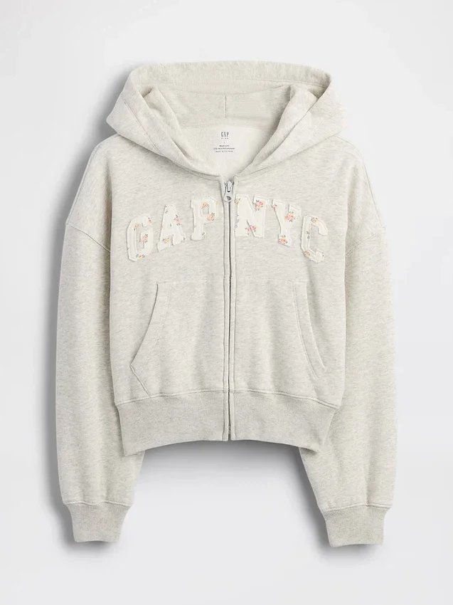 Dětská mikina s kapucí Vintagesoft Oversized Logo Zip