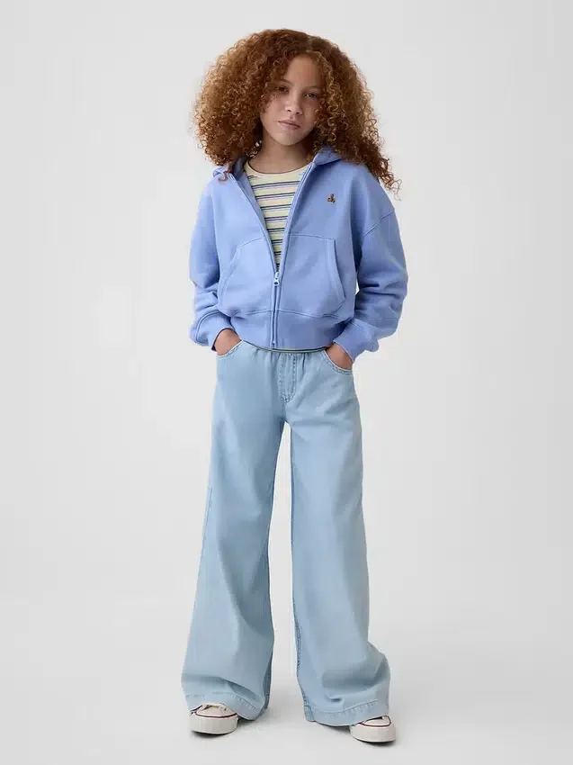 Dětská mikina s kapucí Vintagesoft Oversized Logo Zip