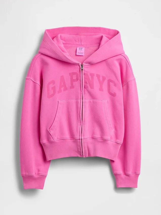 Dětská mikina s kapucí Vintagesoft Oversized Logo Zip