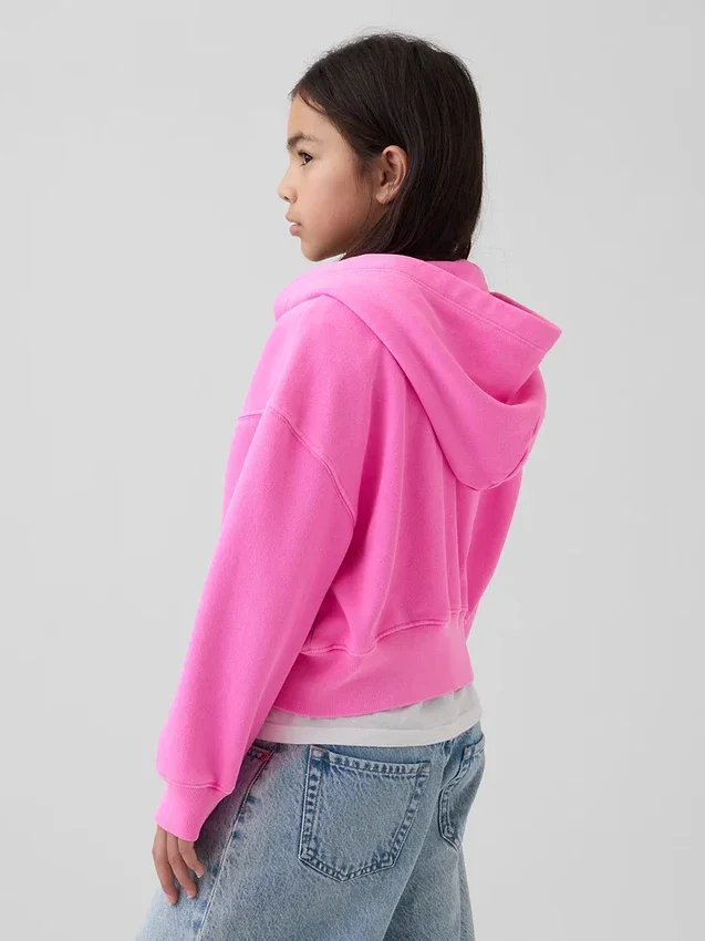 Dětská mikina s kapucí Vintagesoft Oversized Logo Zip