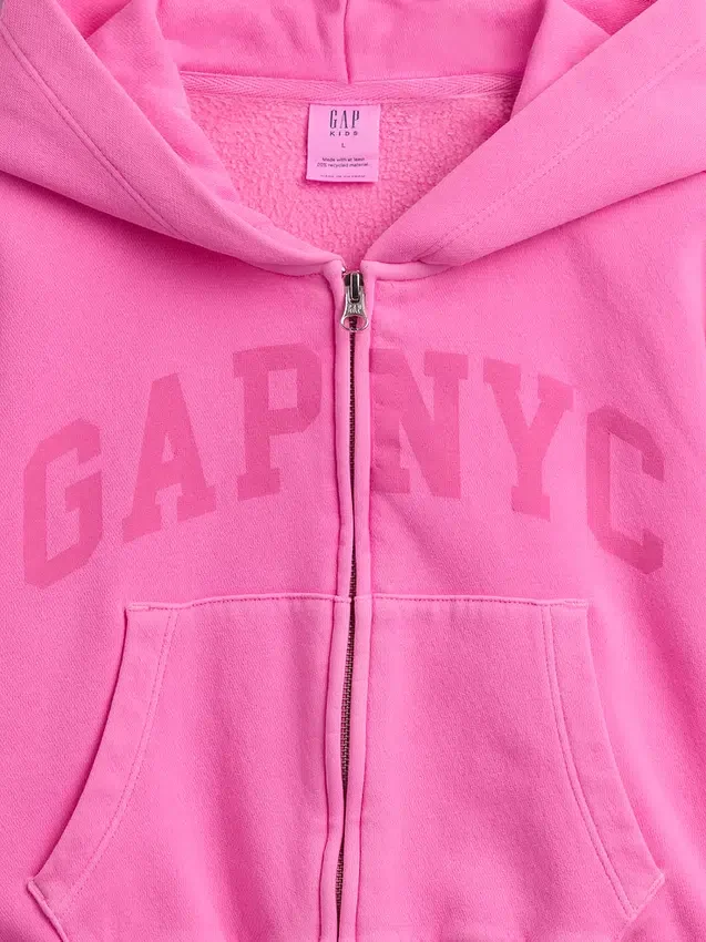 Dětská mikina s kapucí Vintagesoft Oversized Logo Zip