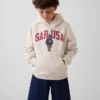 Dětská mikina s kapucí Vintagesoft s volným střihem a logem Brannan Bear