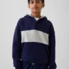 Dětská mikina s kapucí Vintagesoft v volném střihu a výstřihem Henley