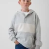 Dětská mikina s kapucí Vintagesoft v volném střihu a výstřihem Henley