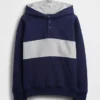 Dětská mikina s kapucí Vintagesoft v volném střihu a výstřihem Henley