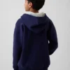 Dětská mikina s kapucí Vintagesoft v volném střihu a výstřihem Henley