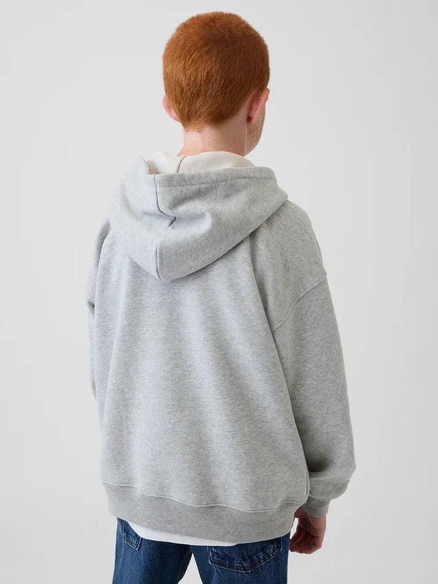 Dětská mikina s kapucí Vintagesoft v volném střihu a výstřihem Henley