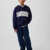 Dětská mikina s kapucí Vintagesoft v volném střihu a výstřihem Henley