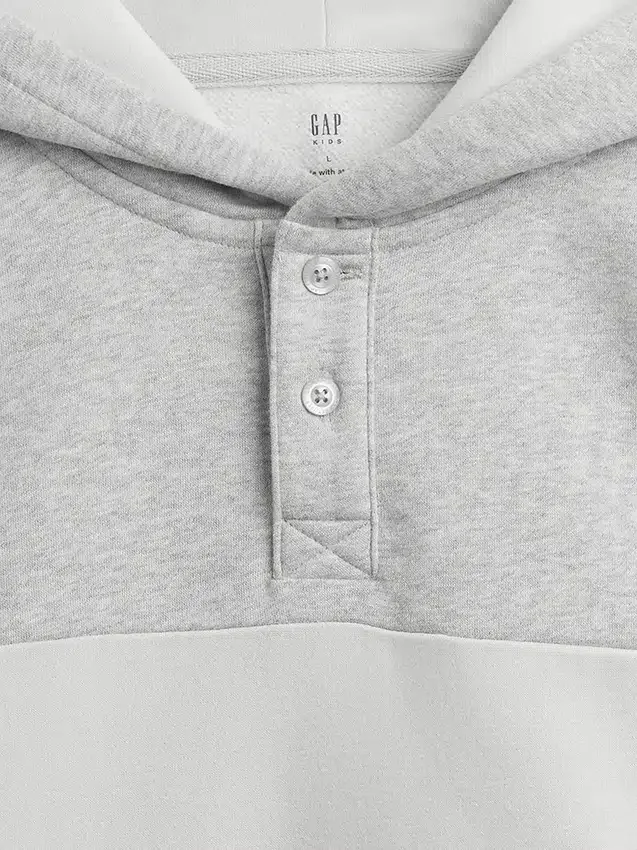 Dětská mikina s kapucí Vintagesoft v volném střihu a výstřihem Henley