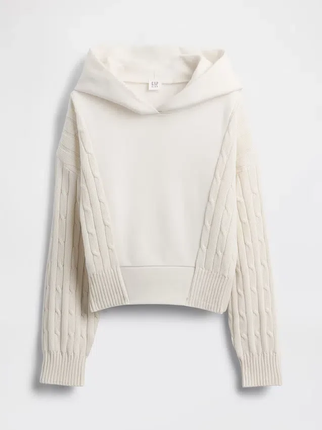 Dětská mikina s kapucí Vintagesoft z kombinovaných materiálů