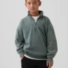 Dětská mikina Vintagesoft Terry s polozipem a volným střihem