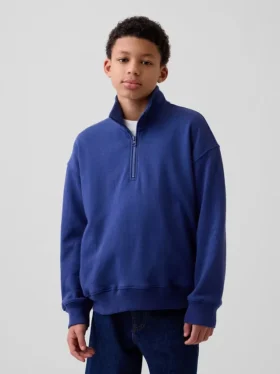 Dětská mikina Vintagesoft Terry s polozipem a volným střihem