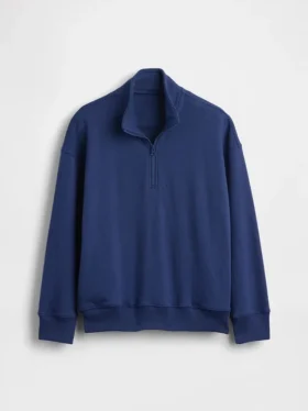 Dětská mikina Vintagesoft Terry s polozipem a volným střihem