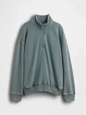 Dětská mikina Vintagesoft Terry s polozipem a volným střihem