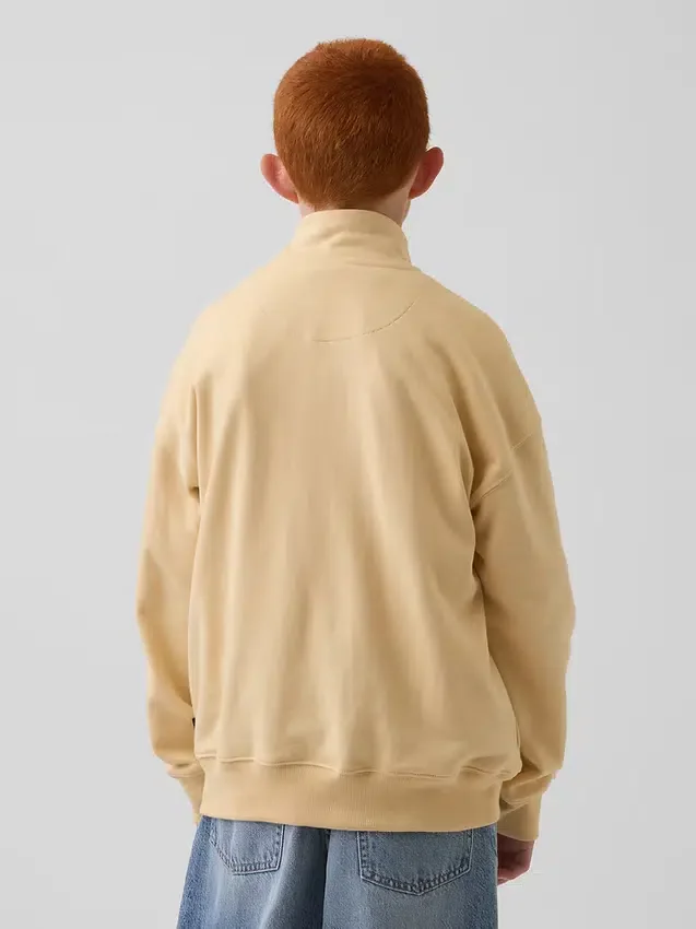 Dětská mikina Vintagesoft Terry s polozipem a volným střihem